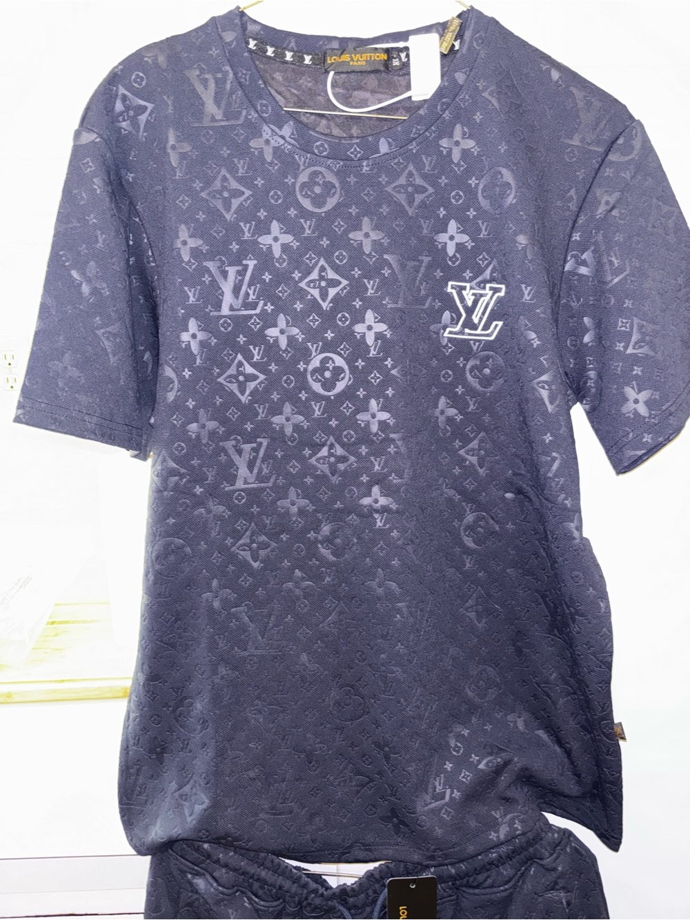 Louis Vuitton Navy Monogram Cotton Blend Athletic Shorts - Picture 5 of 8